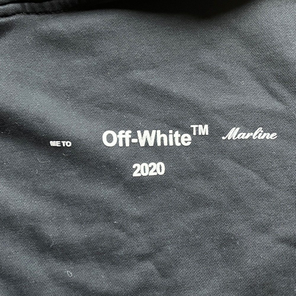 Main Label Off White Virgil Abloh Brush arrow hoodie size medium 100% cotton - Picture 3 of 7